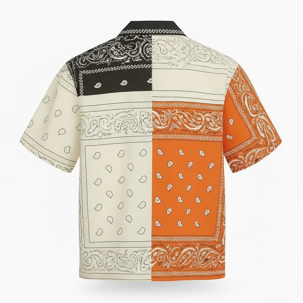 Bandana Patchwork Short Sleeve Shirt