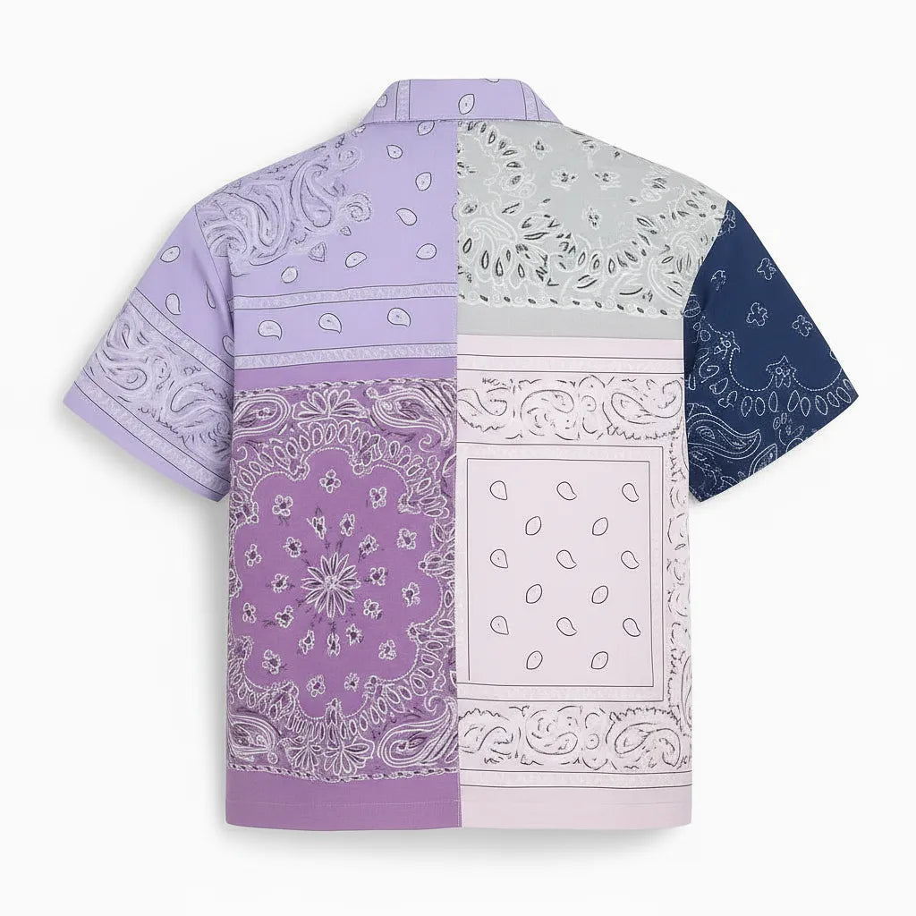 Bandana Patchwork Short Sleeve Shirt