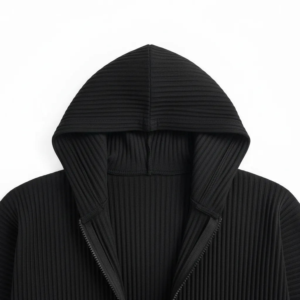 Pleated Zip Hoodie