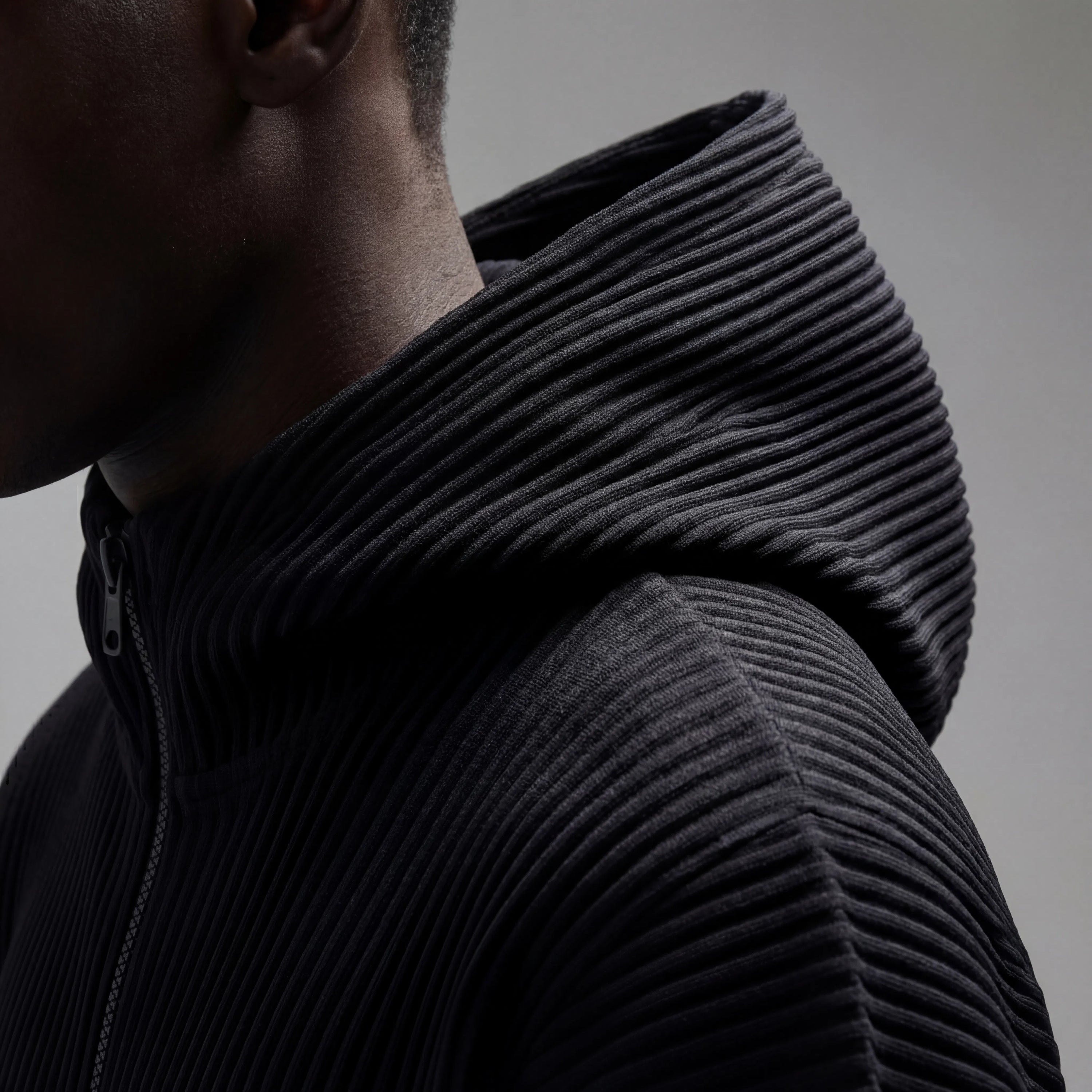 Pleated Zip Hoodie
