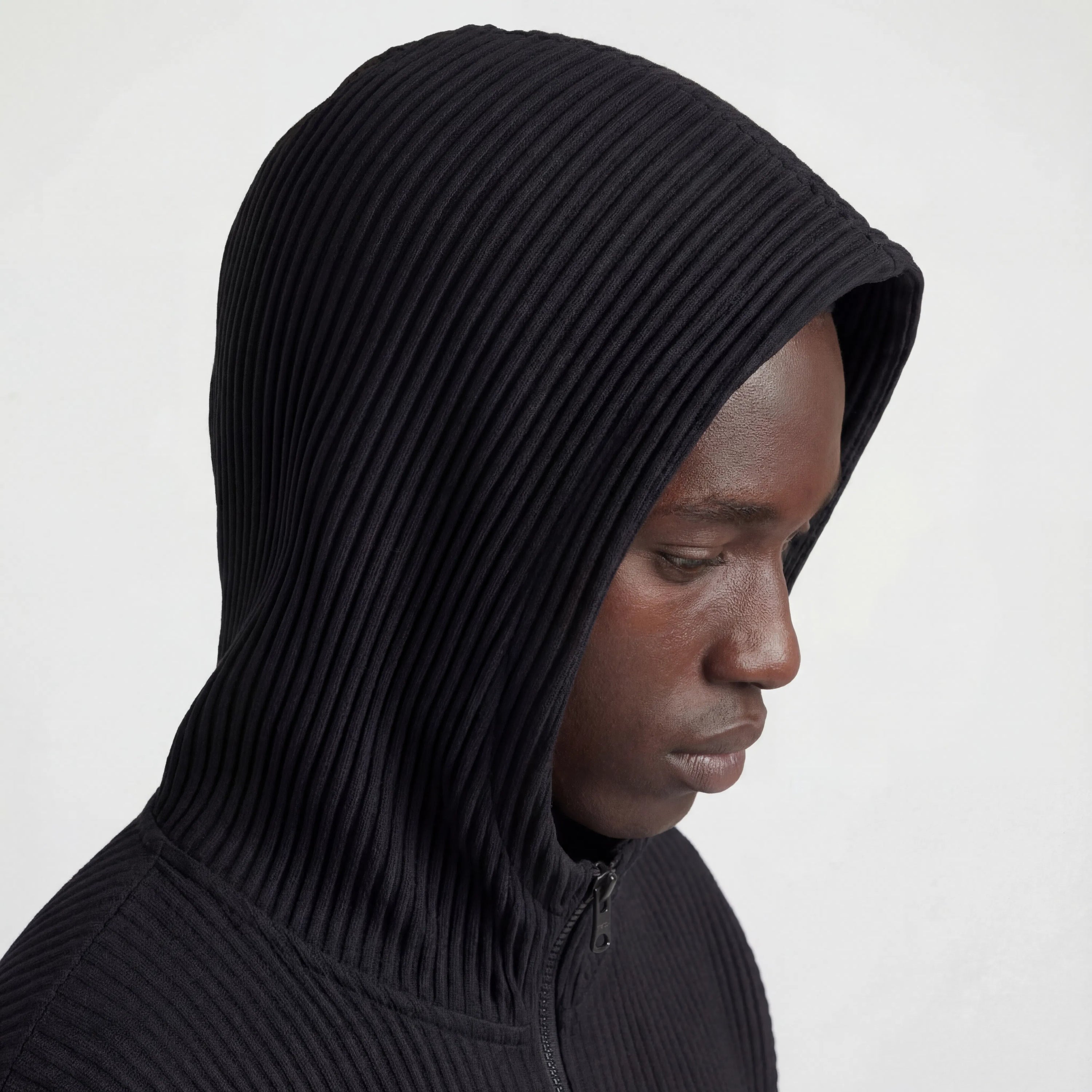 Pleated Zip Hoodie