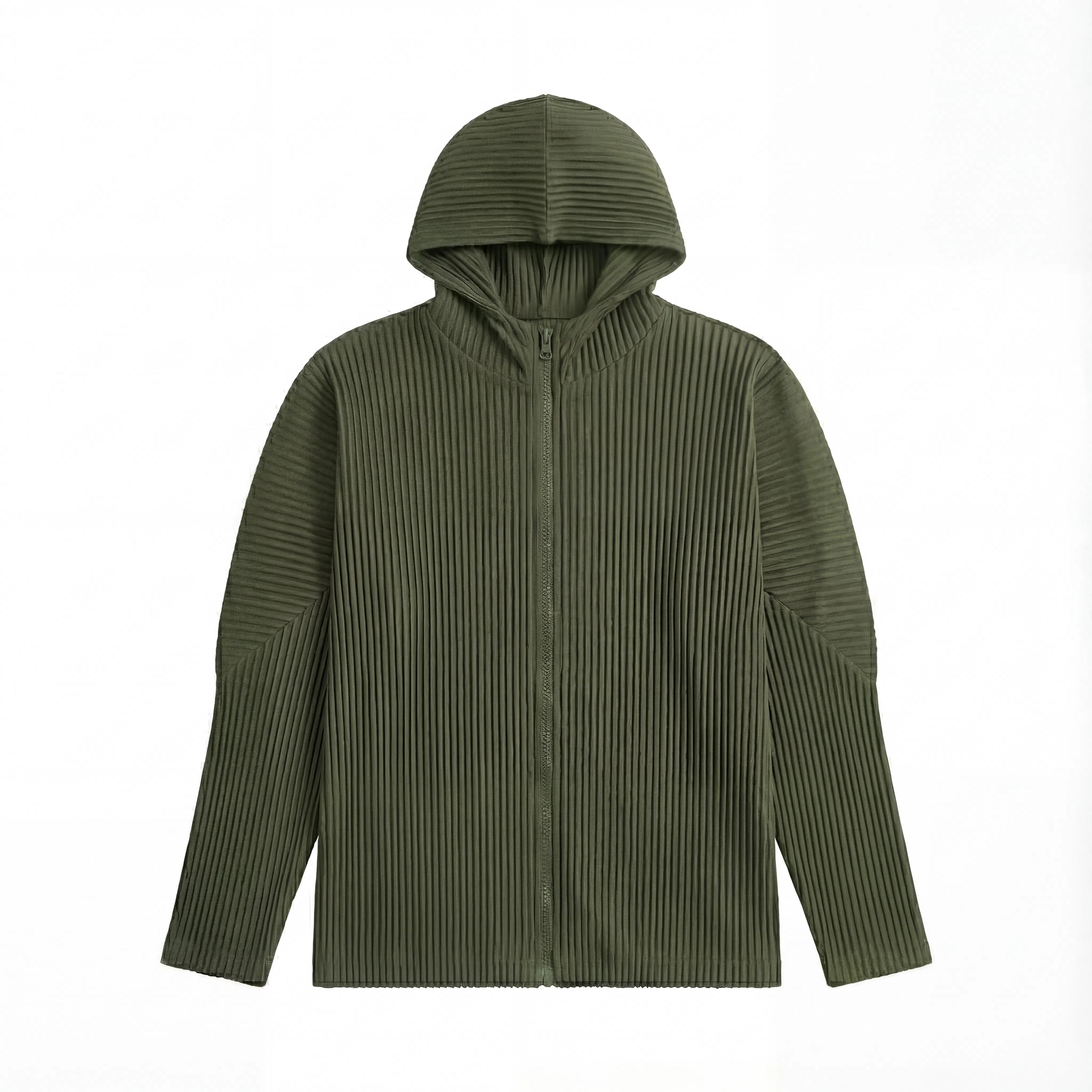 Pleated Zip Hoodie