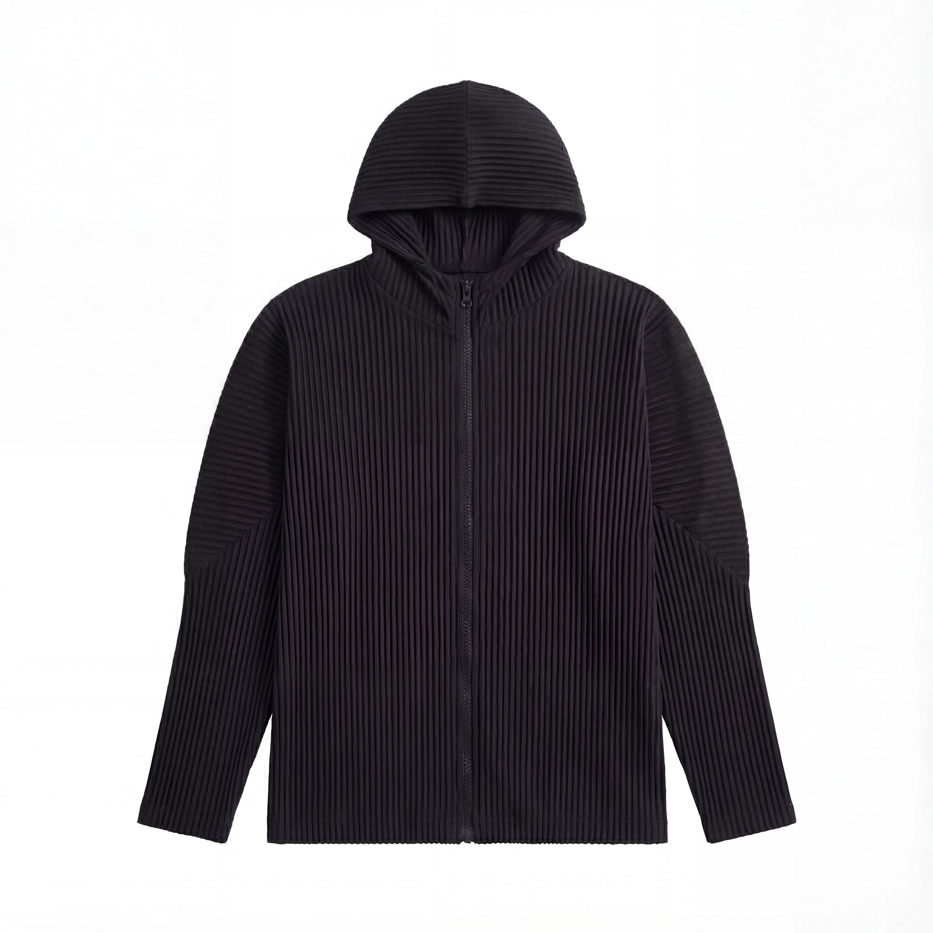 Pleated Zip Hoodie