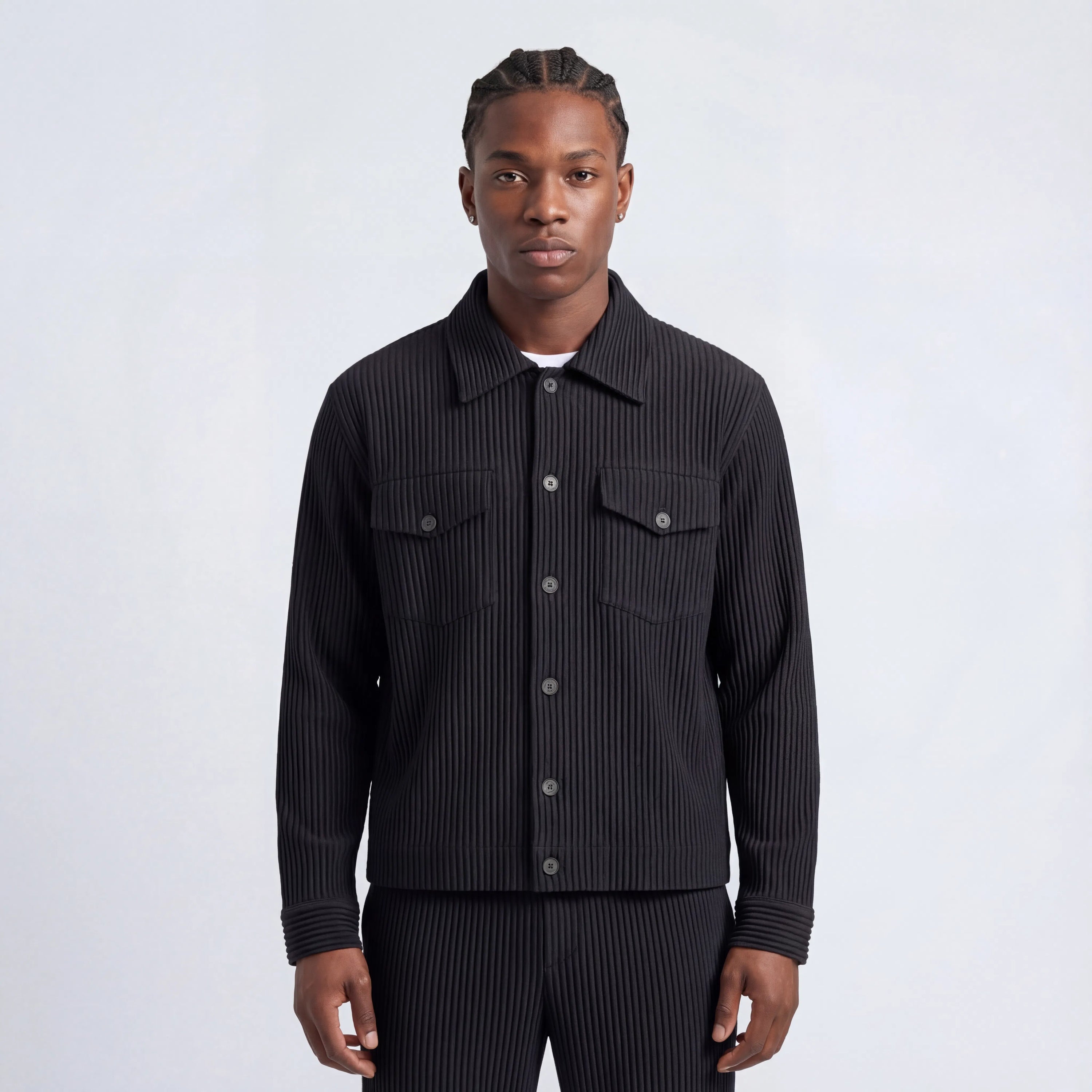Pleated Trucker Jacket