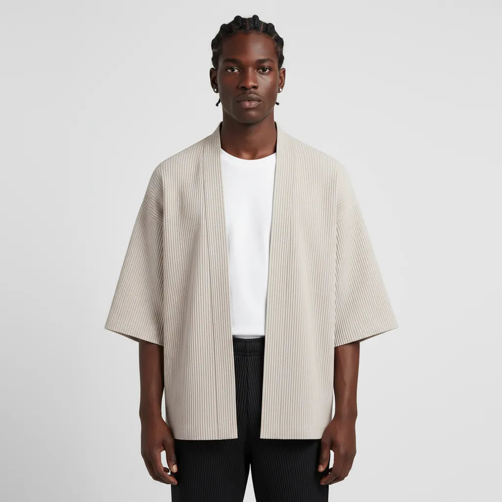 Pleated Short Sleeve Noragi