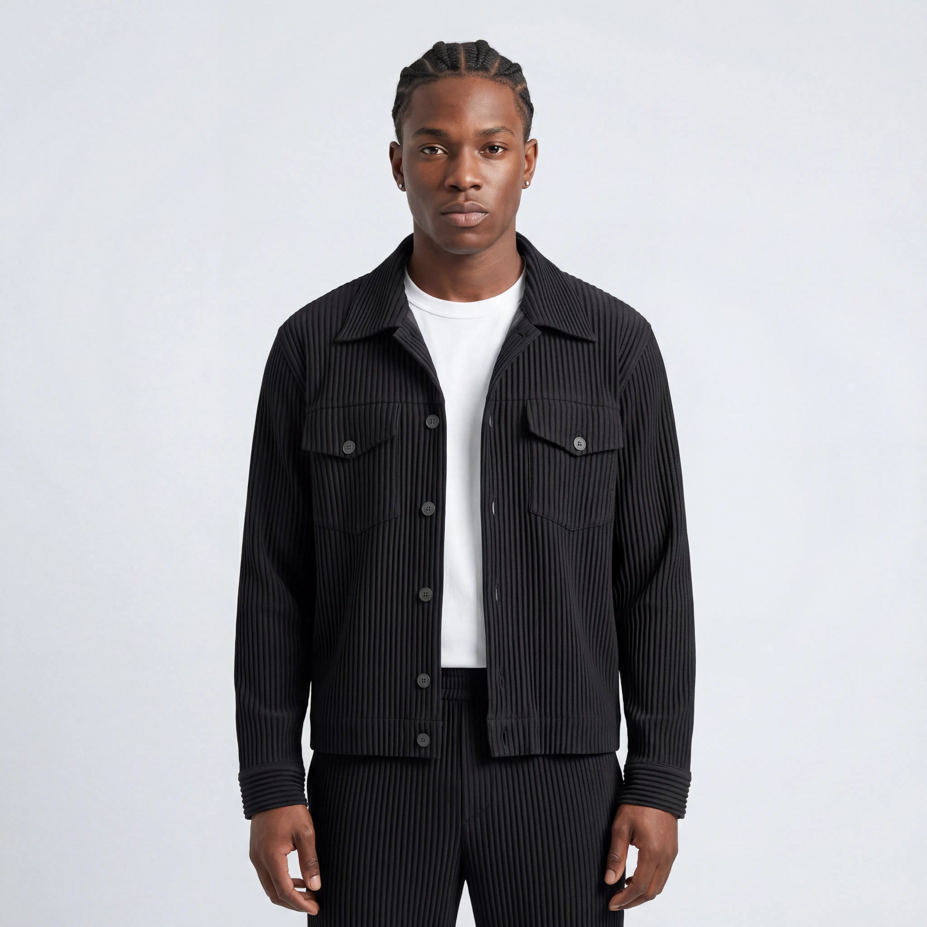 Pleated Trucker Jacket