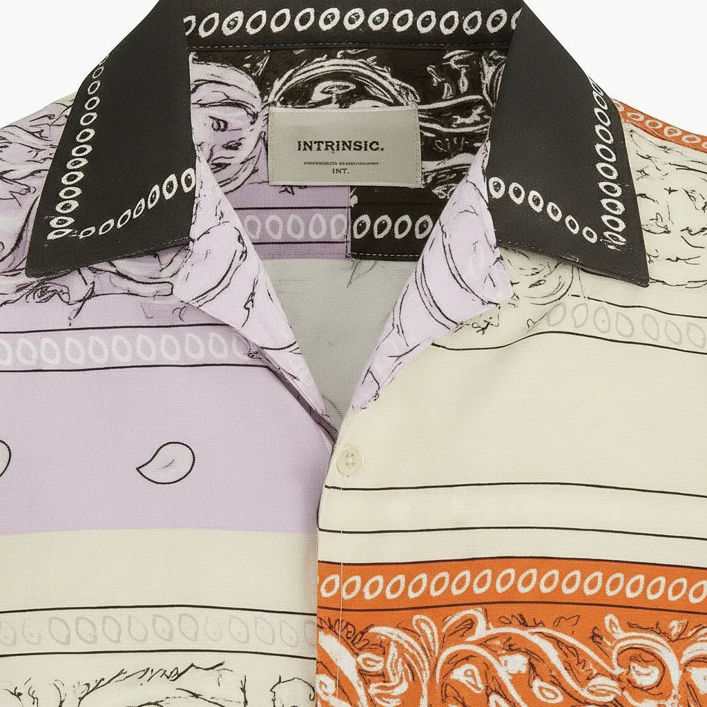 Bandana Patchwork Short Sleeve Shirt