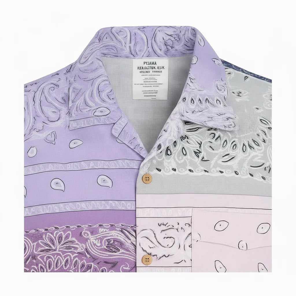 Bandana Patchwork Short Sleeve Shirt
