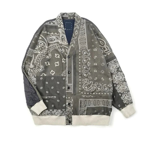 Paisley Bandana Cardigan | Sweater