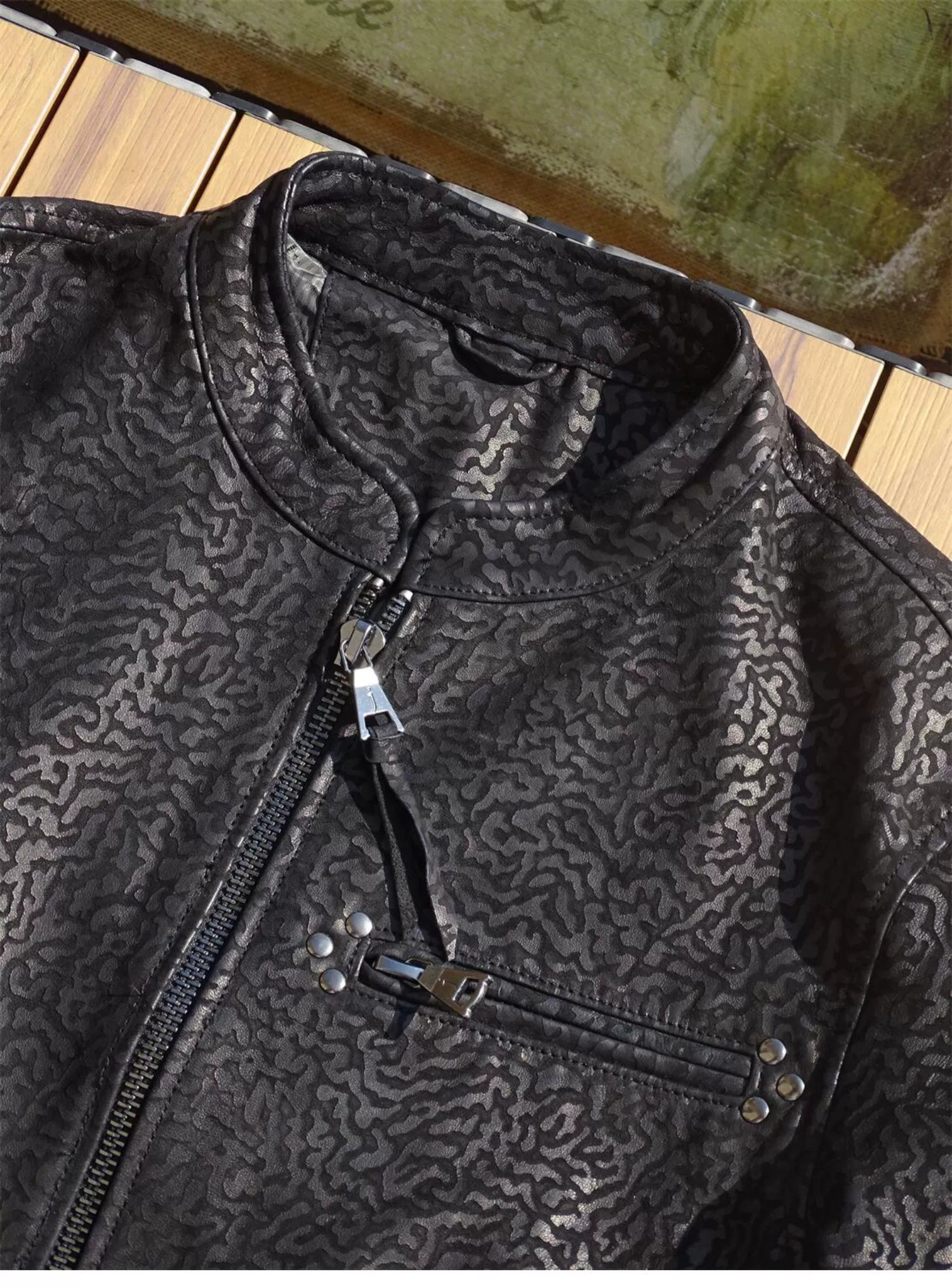 Eroded Japanese Leather Jacket | Jacket