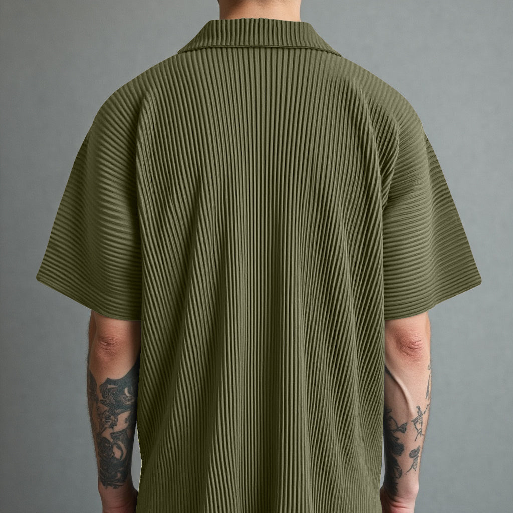 Pleated Button Up Shirt