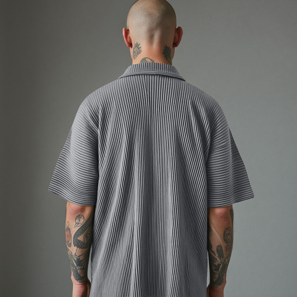 Pleated Button Up Shirt