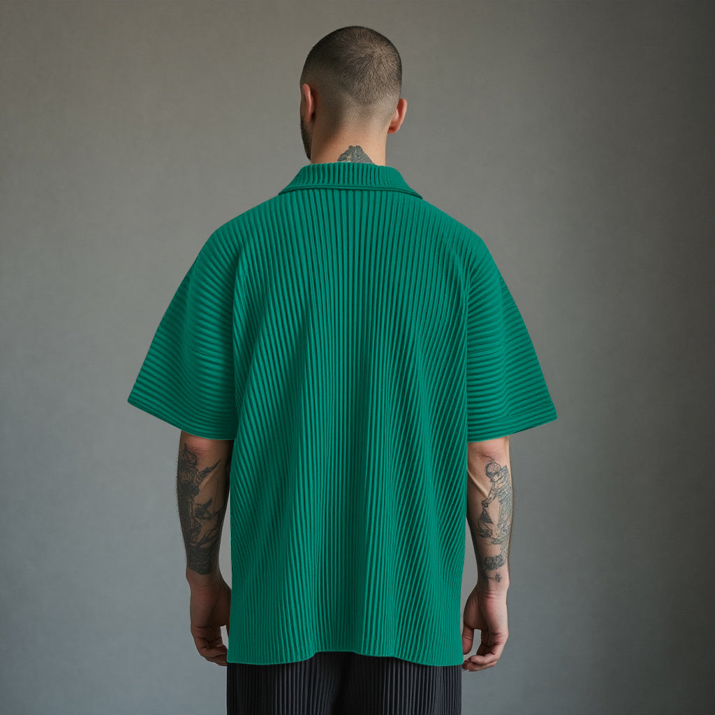Pleated Button Up Shirt